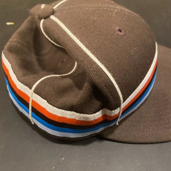 Rocawear Hat Cap 7 1/2 Fitted Brown Striped Embroidered Roc - Picture 5 of 11